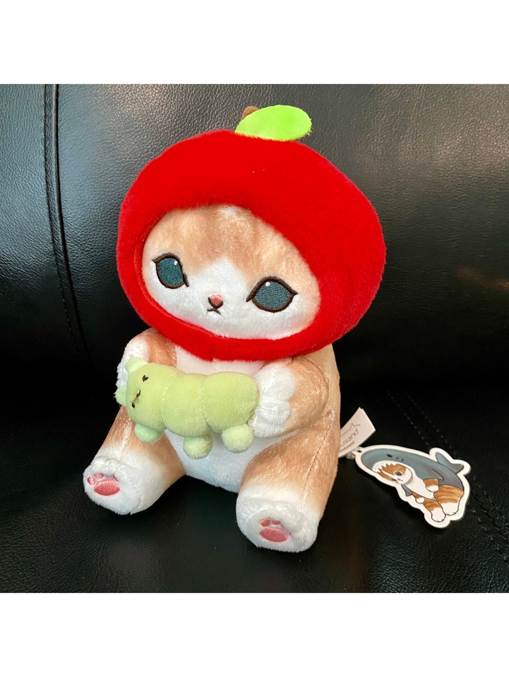 Mofusand Plush Cat Apple Holding Inchworm HTF